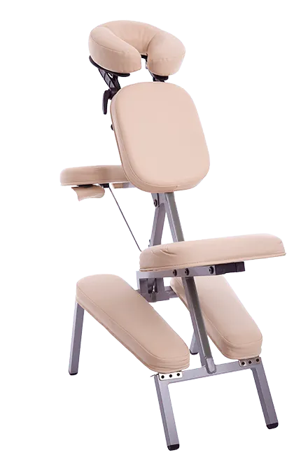 Chaise ergonomique de massage Amma assis, vue de trois quarts
